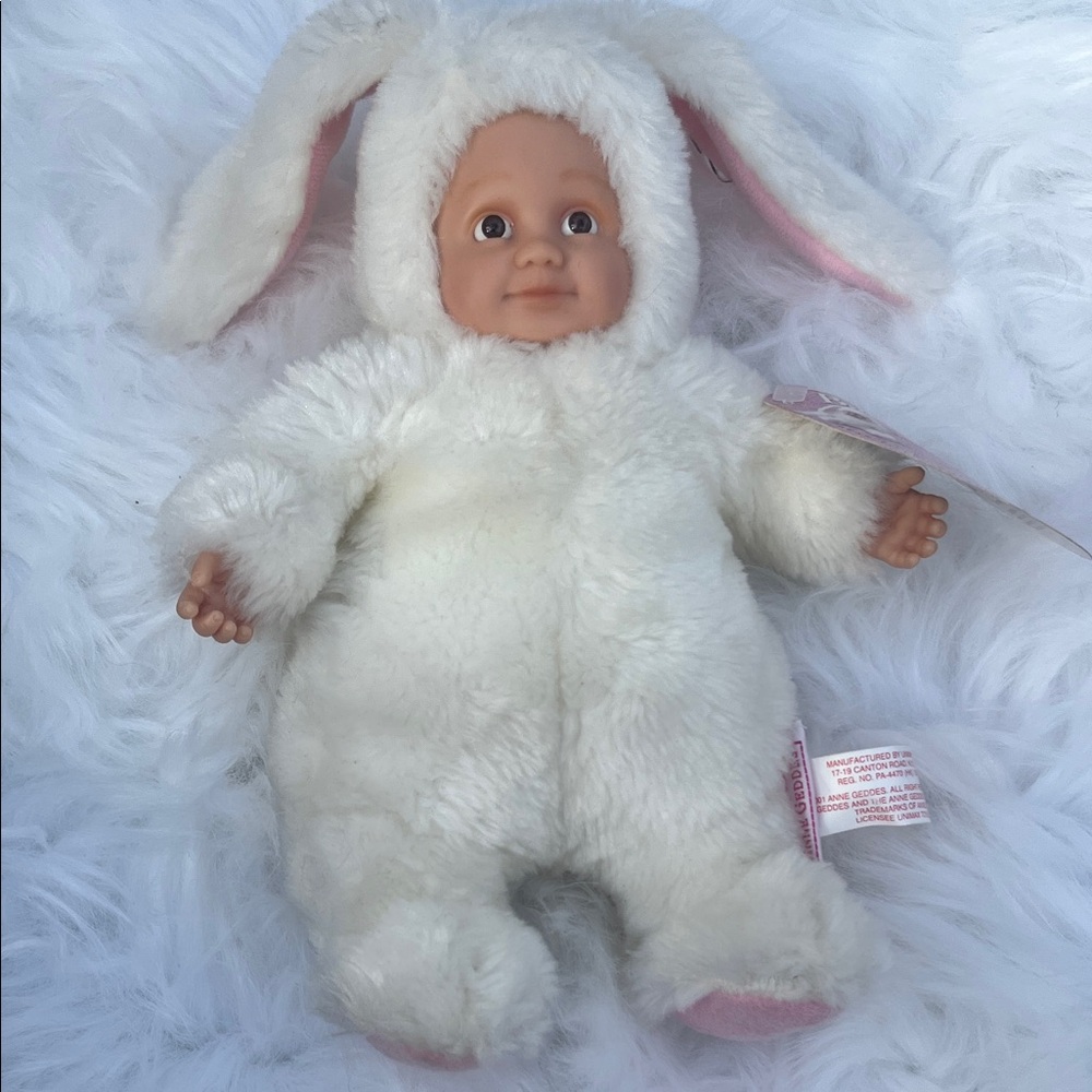 Anne Geddes Adorable White Baby Bunny Plush Doll